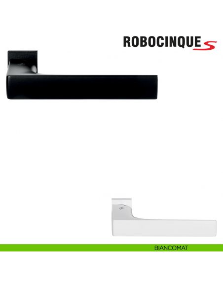 Maniglia per porta Robocinque S Colombo Design con rosetta minimale Zero Evolution - biancomat