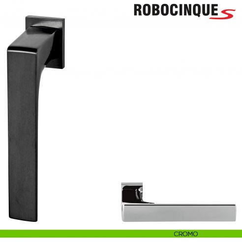 Maniglia per finestra martellina DK Zero Robocinque S Colombo Design con rosetta minimale - cromo