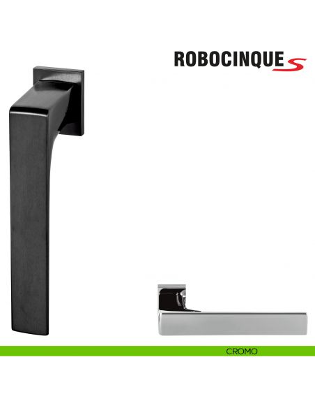 Maniglia per finestra martellina DK Zero Robocinque S Colombo Design con rosetta minimale - cromo