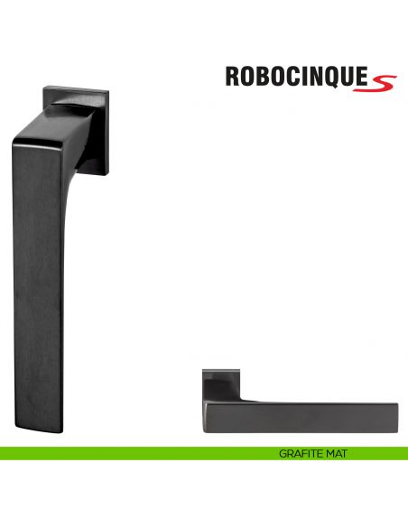 Maniglia per finestra martellina DK Zero Robocinque S Colombo Design con rosetta minimale - grafite mat