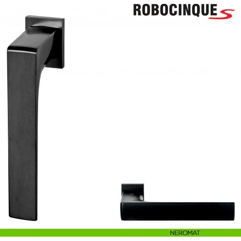 Maniglia per finestra martellina DK Zero Robocinque S Colombo Design con rosetta minimale - neromat