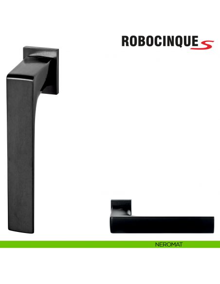 Maniglia per finestra martellina DK Zero Robocinque S Colombo Design con rosetta minimale - neromat