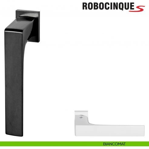 Maniglia per finestra martellina DK Zero Robocinque S Colombo Design con rosetta minimale - biancomat