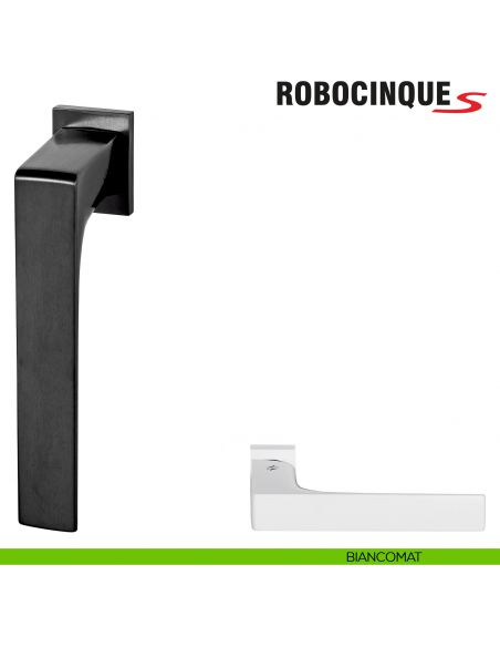 Maniglia per finestra martellina DK Zero Robocinque S Colombo Design con rosetta minimale - biancomat