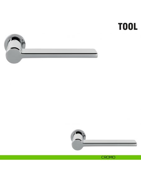 Maniglia per porta Tool Colombo Design con rosetta minimale Zero Evolution - cromo