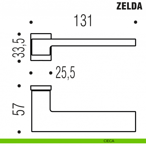 Maniglia per porta Zelda Colombo Design con rosetta minimale Zero Evolution