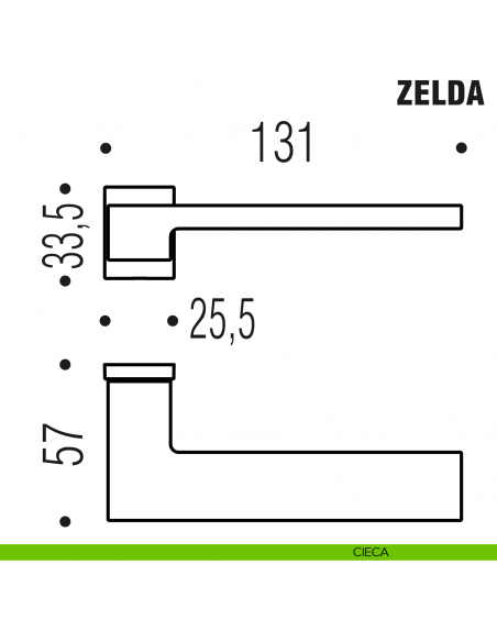 Maniglia per porta Zelda Colombo Design con rosetta minimale Zero Evolution
