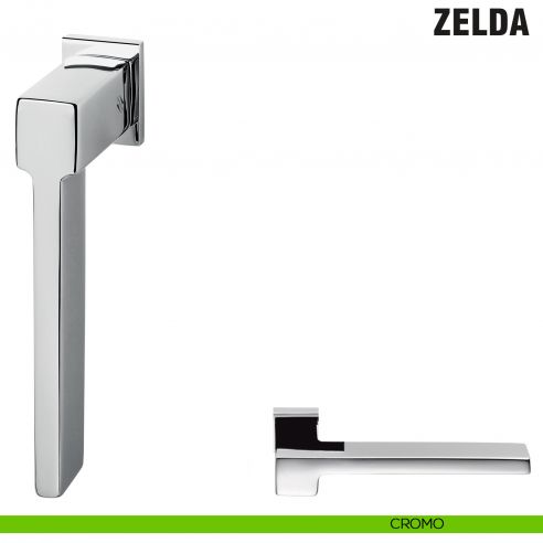 Maniglia per finestra martellina DK Zero Zelda Colombo Design con rosetta minimale - cromo