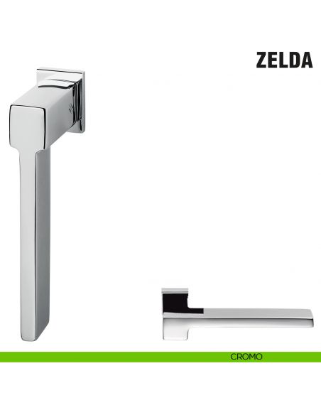Maniglia per finestra martellina DK Zero Zelda Colombo Design con rosetta minimale - cromo