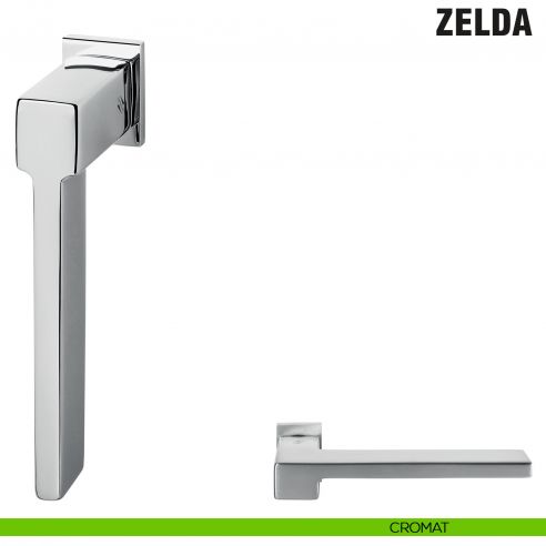 Maniglia per finestra martellina DK Zero Zelda Colombo Design con rosetta minimale - cromat