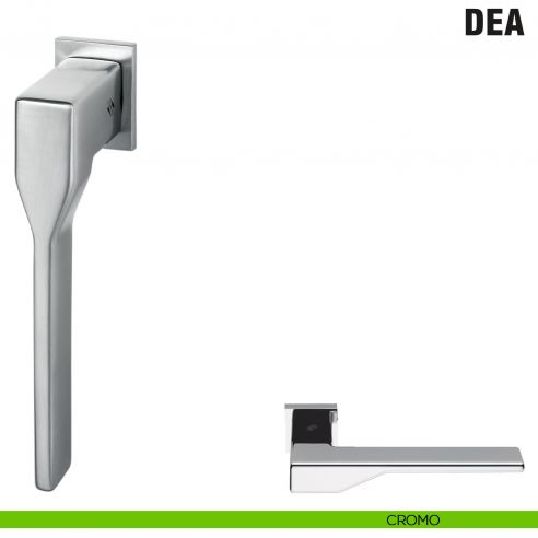 Maniglia per finestra martellina DK Zero Dea Colombo Design con rosetta minimale - cromo