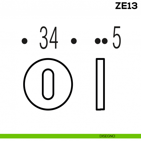 Bocchetta tonda patent per porta Zero Evolution Colombo Design ZE13 - disegno