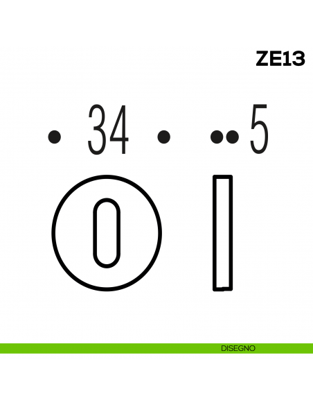 Bocchetta tonda patent per porta Zero Evolution Colombo Design ZE13 - disegno