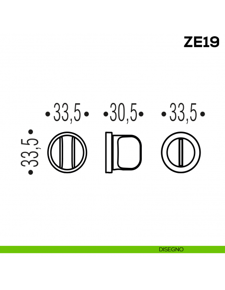 Nottolino per porta Zero Evolution Colombo Design ZE19 BZG/0 con rosetta minimale - disegno