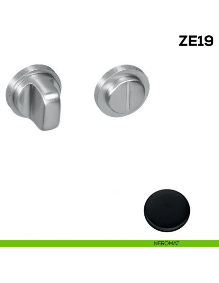 Nottolino per porta Zero Evolution Colombo Design ZE19 BZG/0 con rosetta minimale - neromat