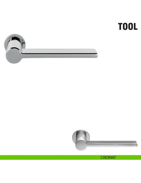 Maniglia per porta Tool Colombo Design con rosetta minimale Zero Evolution - cromat