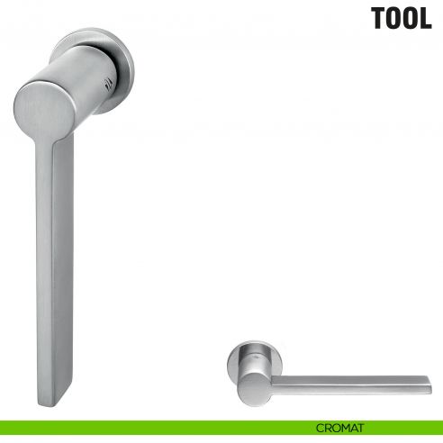 Maniglia per finestra martellina DK Zero Tool Colombo Design con rosetta minimale - cromat