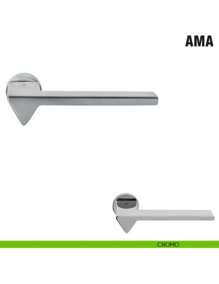 Maniglia per porta Ama Colombo Design con rosetta minimale Zero Evolution - cromo