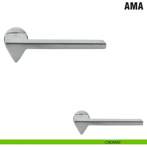 Maniglia per porta Ama Colombo Design con rosetta minimale Zero Evolution - cromat
