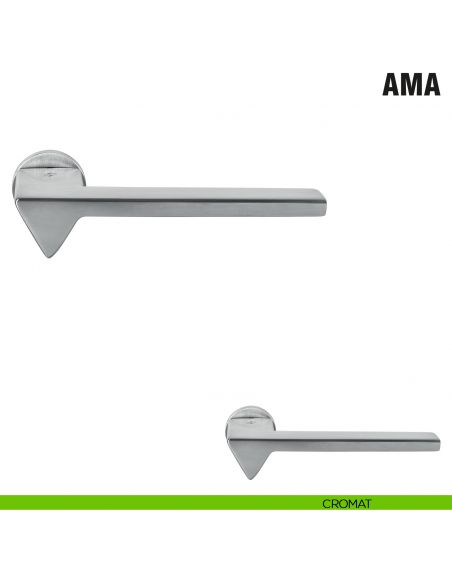 Maniglia per porta Ama Colombo Design con rosetta minimale Zero Evolution - cromat