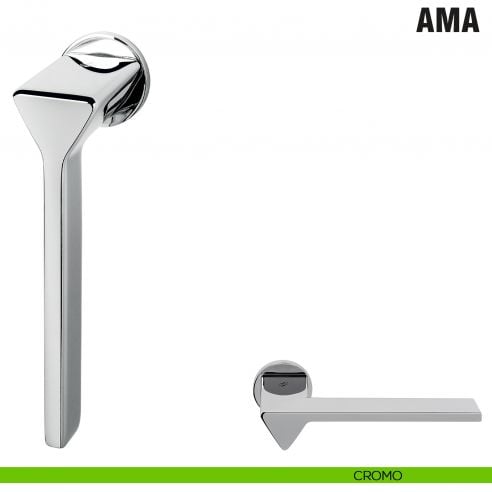 Maniglia per finestra martellina DK Zero Ama Colombo Design con rosetta minimale - cromo