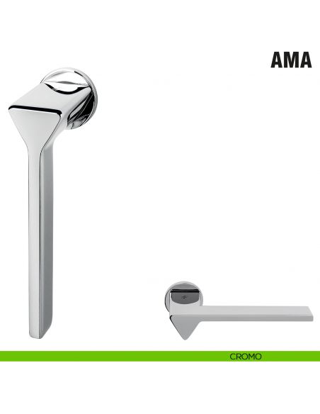 Maniglia per finestra martellina DK Zero Ama Colombo Design con rosetta minimale - cromo