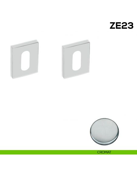 Bocchetta rettangolare patent per porta Zero Evolution Colombo Design ZE23 - cromat