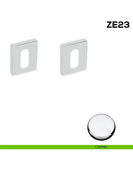 Bocchetta rettangolare patent per porta Zero Evolution Colombo Design ZE23 - cromo