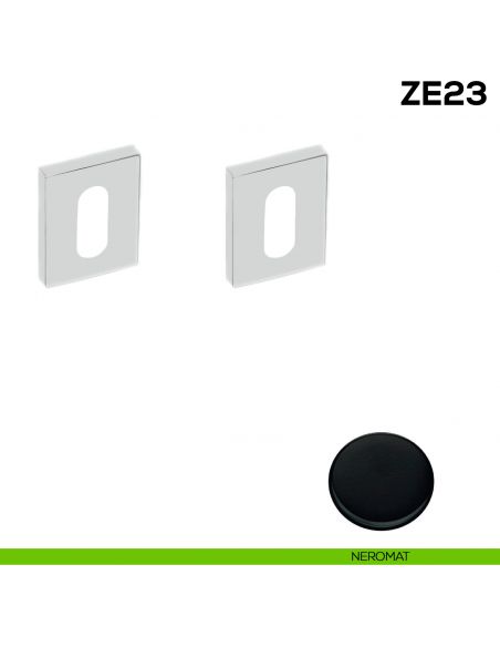 Bocchetta rettangolare patent per porta Zero Evolution Colombo Design ZE23 - neromat