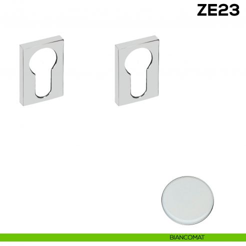 Bocchetta rettangolare yale per porta Zero Evolution Colombo Design ZE23 - foro yale - biancomat