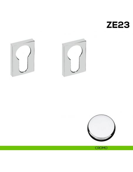 Bocchetta rettangolare yale per porta Zero Evolution Colombo Design ZE23 - foro yale - cromo