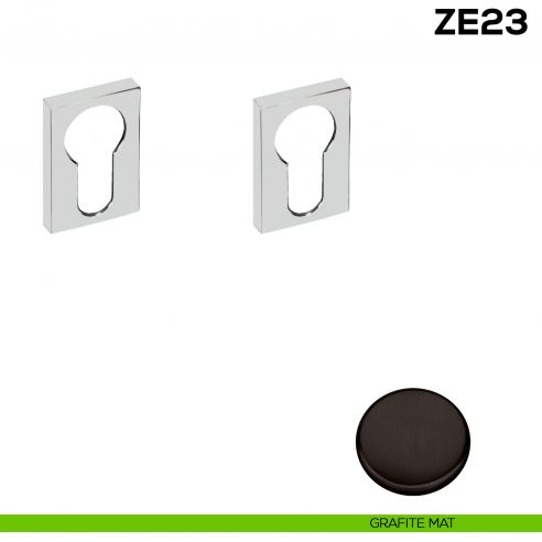 Bocchetta rettangolare yale per porta Zero Evolution Colombo Design ZE23 - foro yale - grafite mat