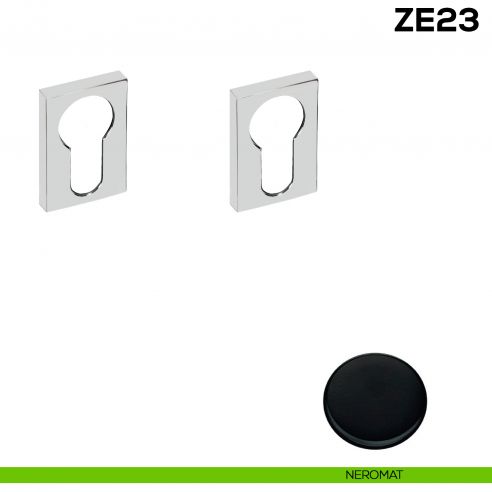 Bocchetta rettangolare yale per porta Zero Evolution Colombo Design ZE23 - foro yale - neromat