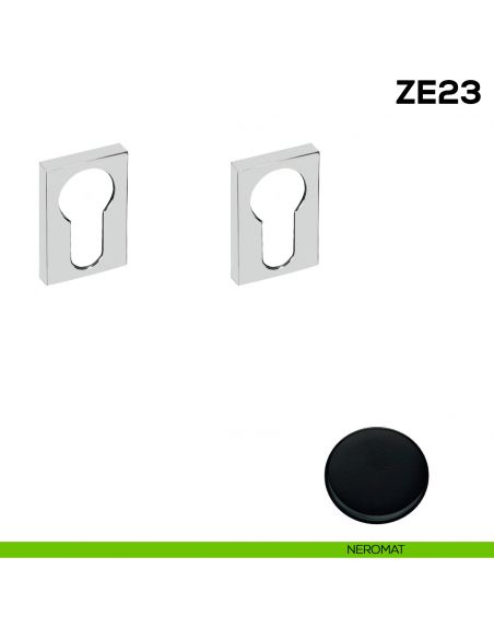 Bocchetta rettangolare yale per porta Zero Evolution Colombo Design ZE23 - foro yale - neromat