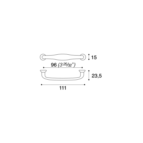 Maniglia per mobile Confalonieri MB00944 disegno misura B