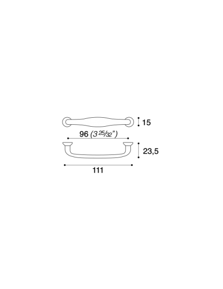 Maniglia per mobile Confalonieri MB00944 disegno misura B