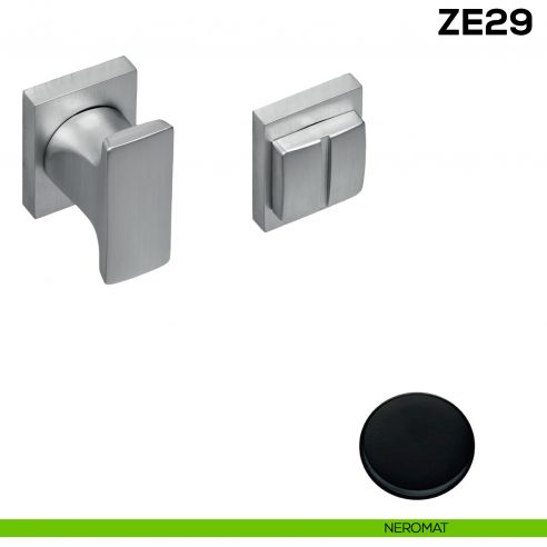 Nottolino per porta Zero Evolution Colombo Design ZE29 BZG/0 con rosetta minimale - NEROMAT