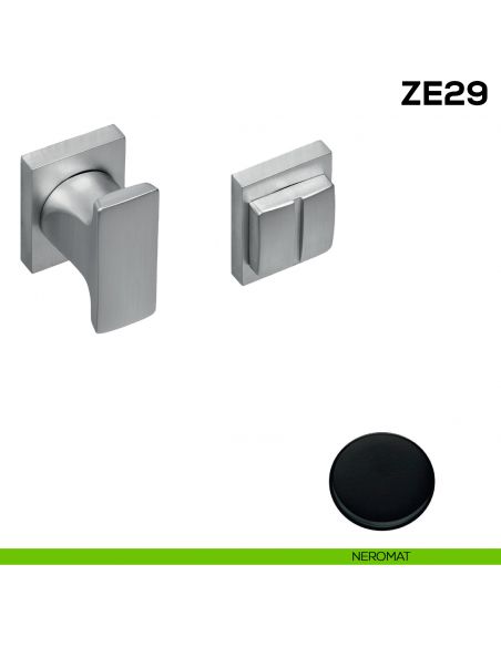 Nottolino per porta Zero Evolution Colombo Design ZE29 BZG/0 con rosetta minimale - NEROMAT