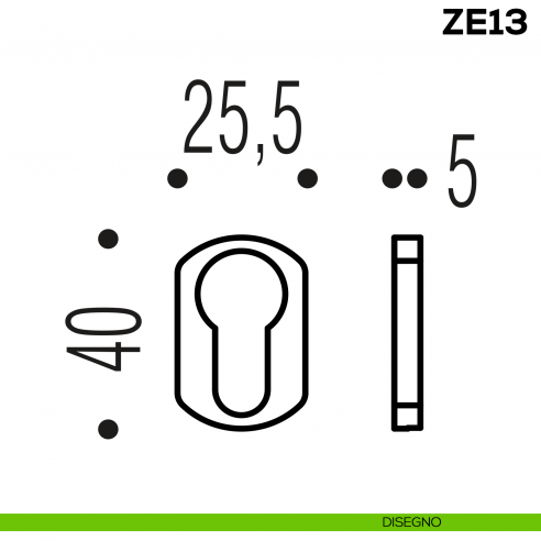Bocchetta tonda yale per porta Zero Evolution Colombo Design ZE13