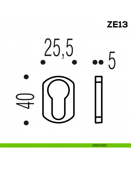 Bocchetta tonda yale per porta Zero Evolution Colombo Design ZE13