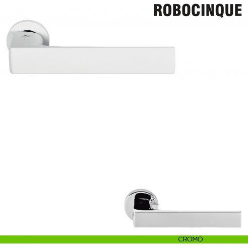 Maniglia per porta Robocinque Colombo Design con rosetta minimale Zero Evolution - cromo