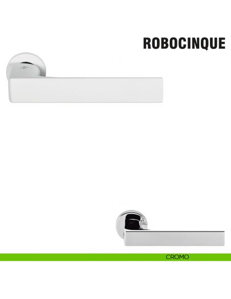 Maniglia per porta Robocinque Colombo Design con rosetta minimale Zero Evolution - cromo