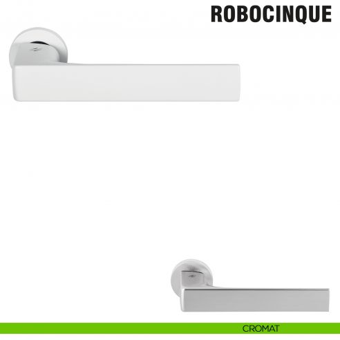 Maniglia per porta Robocinque Colombo Design con rosetta minimale Zero Evolution - cromat