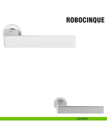 Maniglia per porta Robocinque Colombo Design con rosetta minimale Zero Evolution - cromat