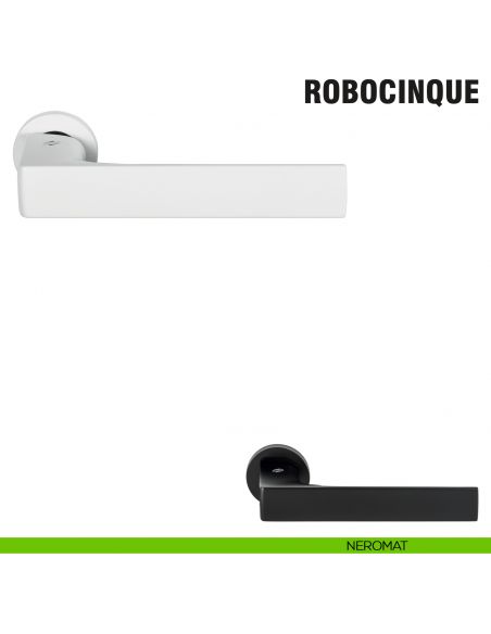 Maniglia per porta Robocinque Colombo Design con rosetta minimale Zero Evolution - neromat