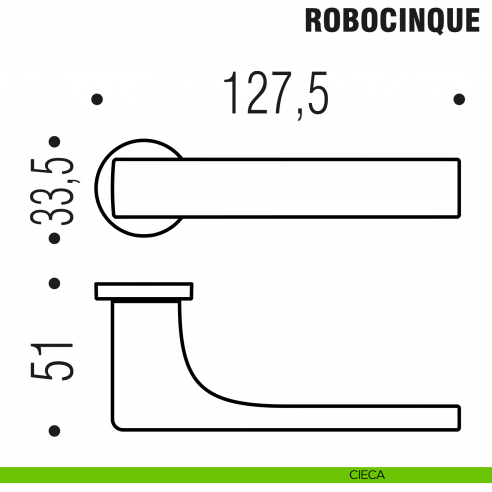 Maniglia per porta Robocinque Colombo Design con rosetta minimale Zero Evolution