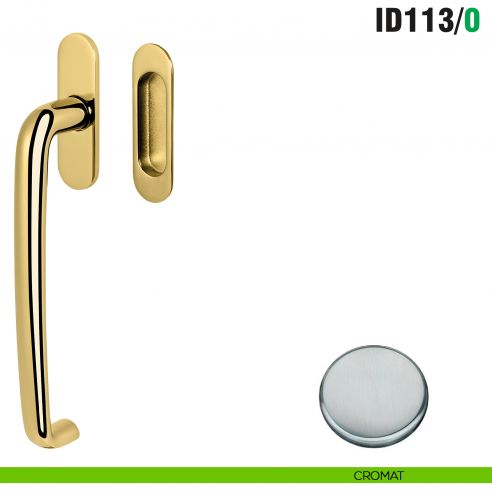 Maniglione per alzante scorrevole ID113/0 singolo Colombo Design con placca minimale Zero Evolution - cromat