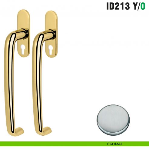 Maniglione per alzante scorrevole ID213 Y/0 accoppiato Colombo Design con placca minimale Zero Evolution - cromat