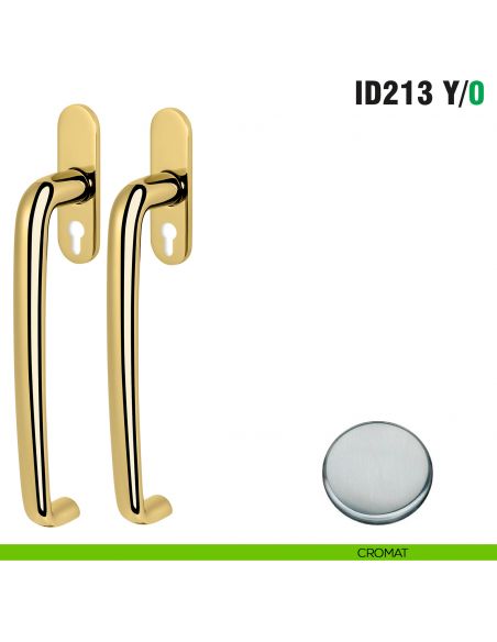 Maniglione per alzante scorrevole ID213 Y/0 accoppiato Colombo Design con placca minimale Zero Evolution - cromat