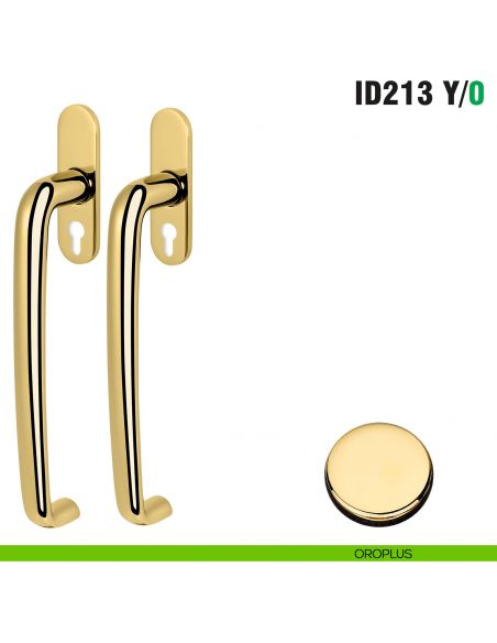 Maniglione per alzante scorrevole ID213 Y/0 accoppiato Colombo Design con placca minimale Zero Evolution - oroplus